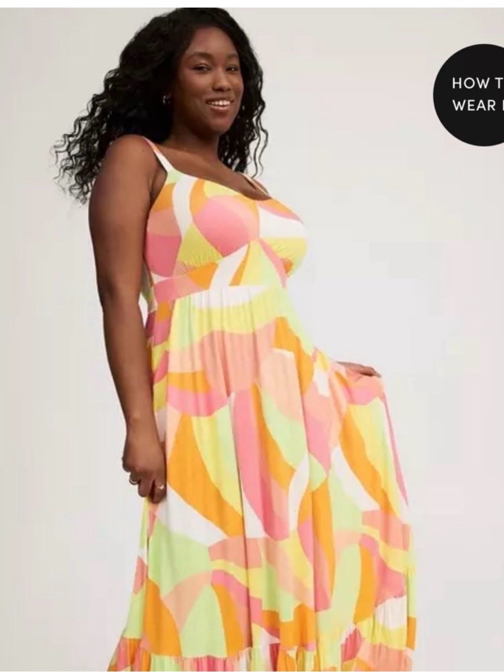 Torrid Multicolor Maxi Dress with adjustable straps
